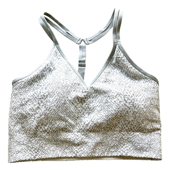 RBX Grey White Printed Adjustable T Strap Sports Bra Size Medium - Picture 1 of 9